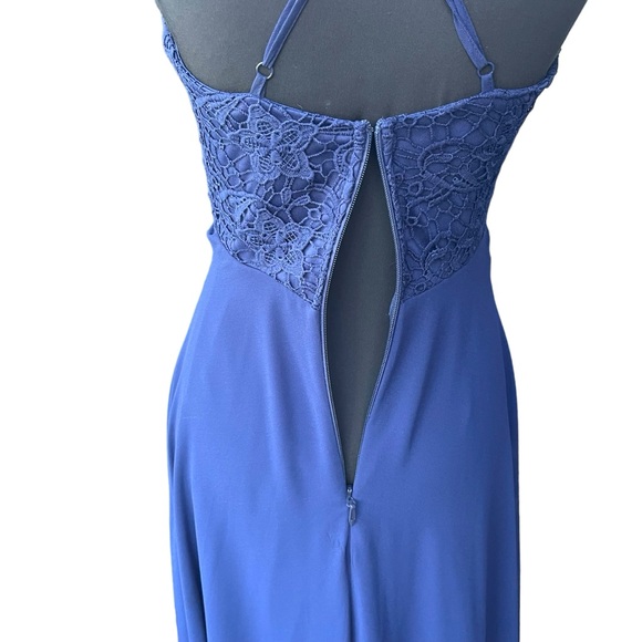 Lulus Madalyn Navy Lace Chiffon Maxi Dress (XS) - Picture 12 of 16